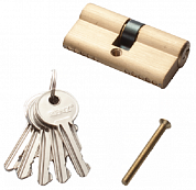 Картинка Цилиндр RENZ 60 мм CS 60 SB К-К, станд., латунь матовая